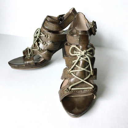 Calvin Klein cage sandal with lace up front - size 9