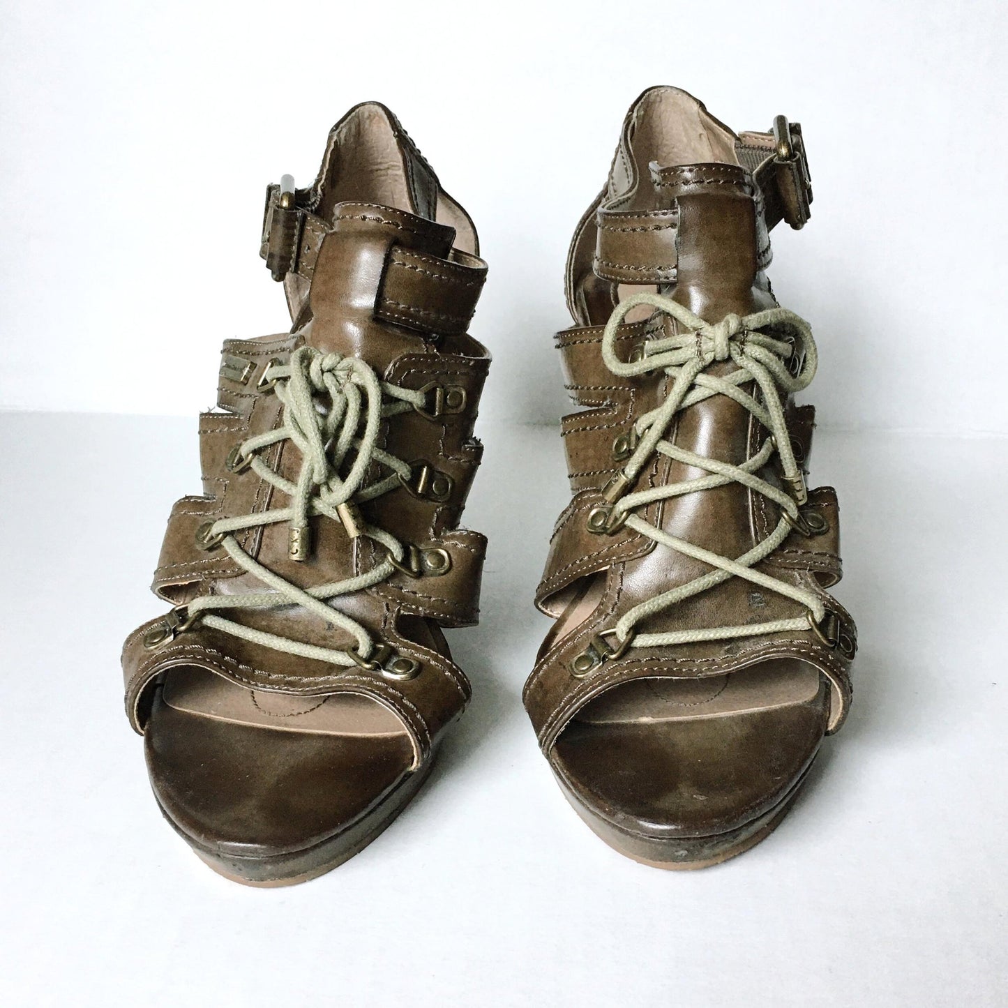 Calvin Klein cage sandal with lace up front - size 9