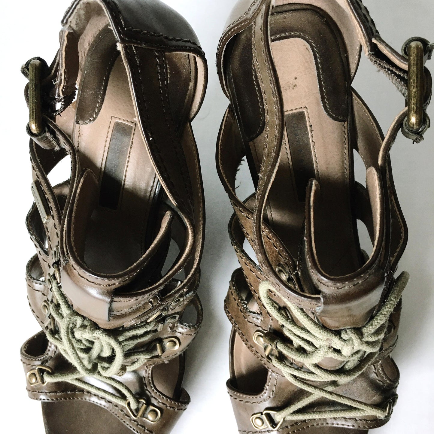 Calvin Klein cage sandal with lace up front - size 9