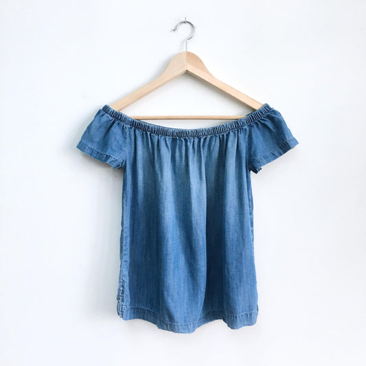Cloth & Stone Chambray Off-Shoulder Top - size Small