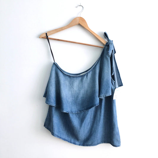 Cloth &amp; Stone One Shoulder Ruffle Top - size Medium