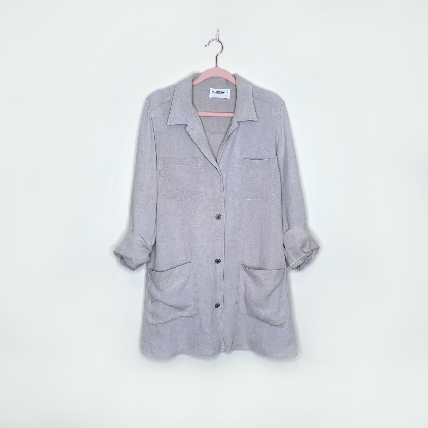 vintage club monaco linen shirt jacket - size sm/med