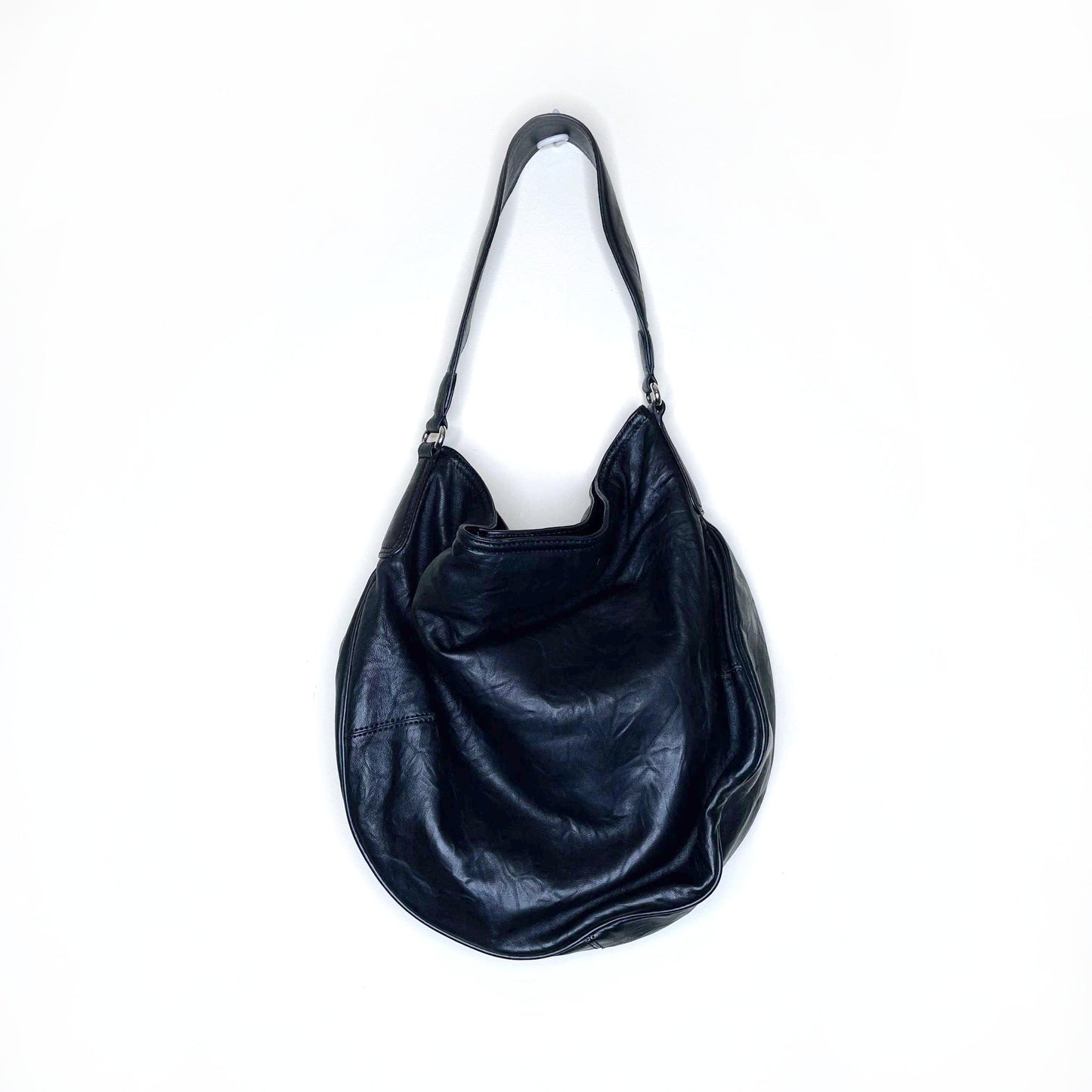 nwt club monaco black leather adriana hobo bag