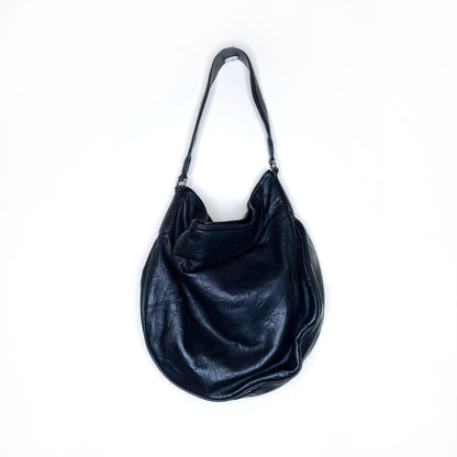 nwt club monaco black leather adriana hobo bag