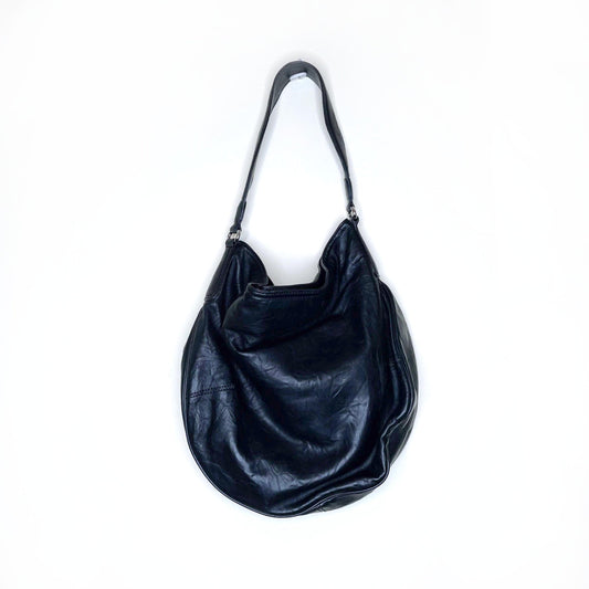 nwt club monaco black leather adriana hobo bag