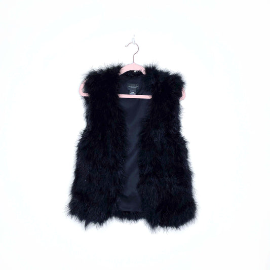 club monaco black violet feather vest - size xs