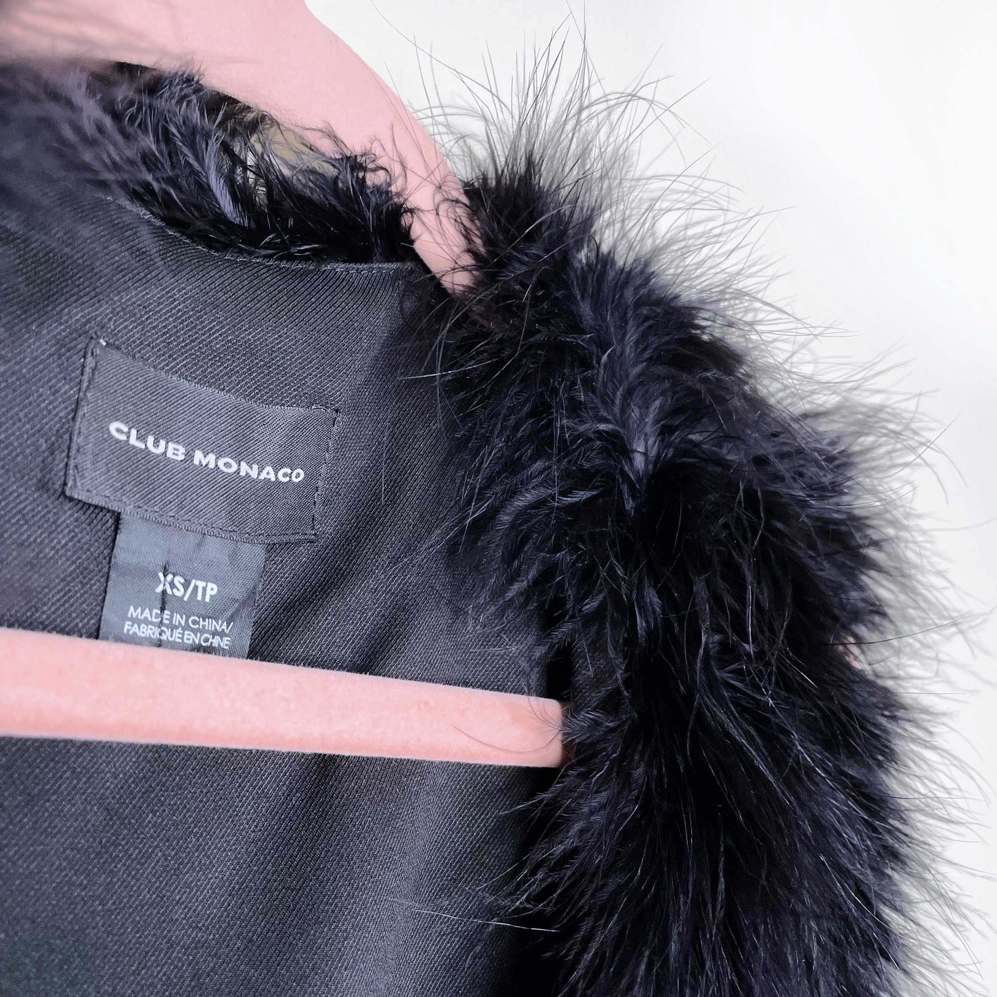 club monaco black violet feather vest - size xs