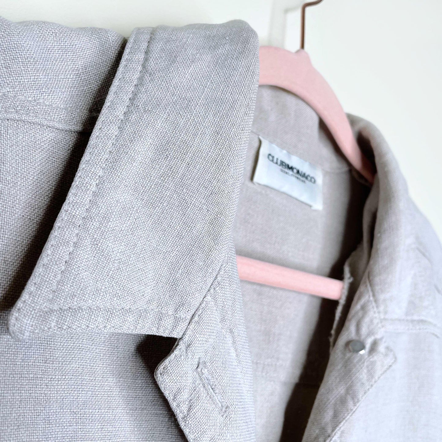 vintage club monaco linen shirt jacket - size sm/med
