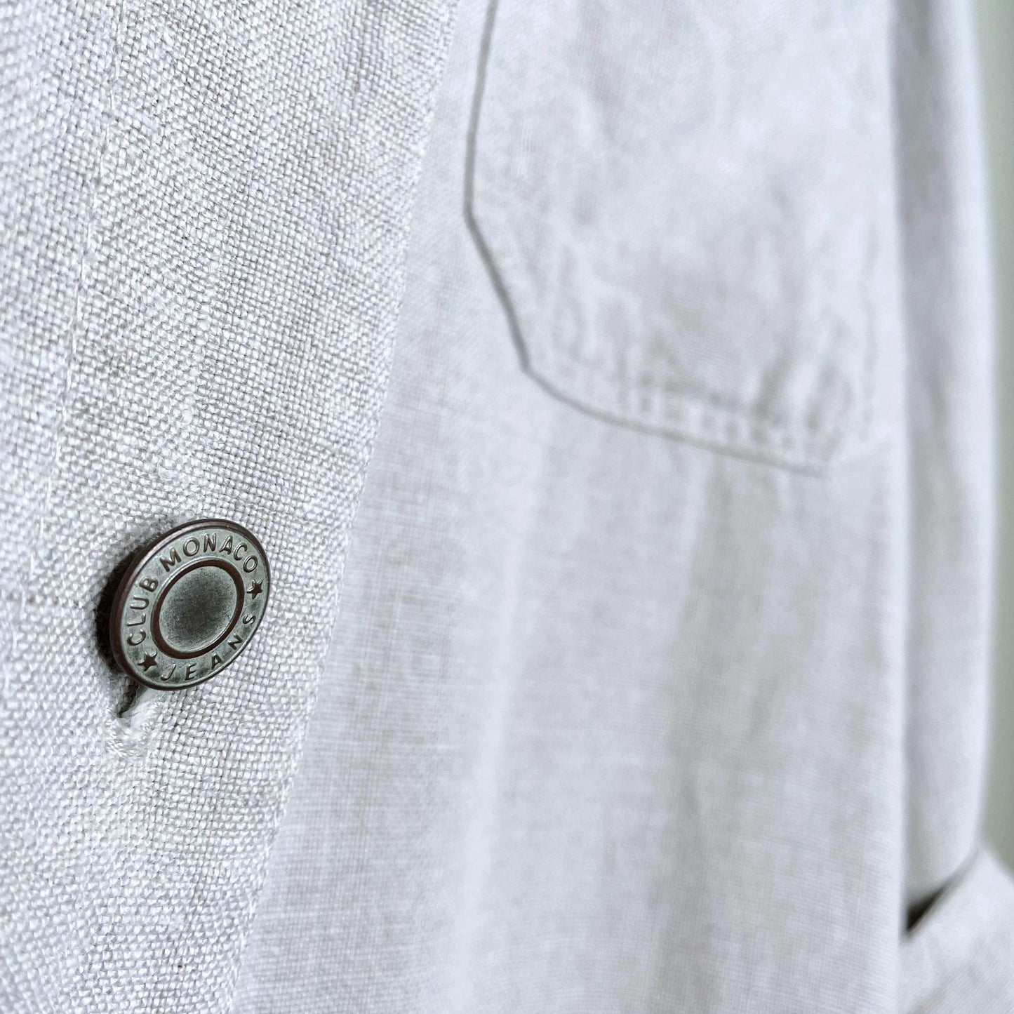 vintage club monaco linen shirt jacket - size sm/med