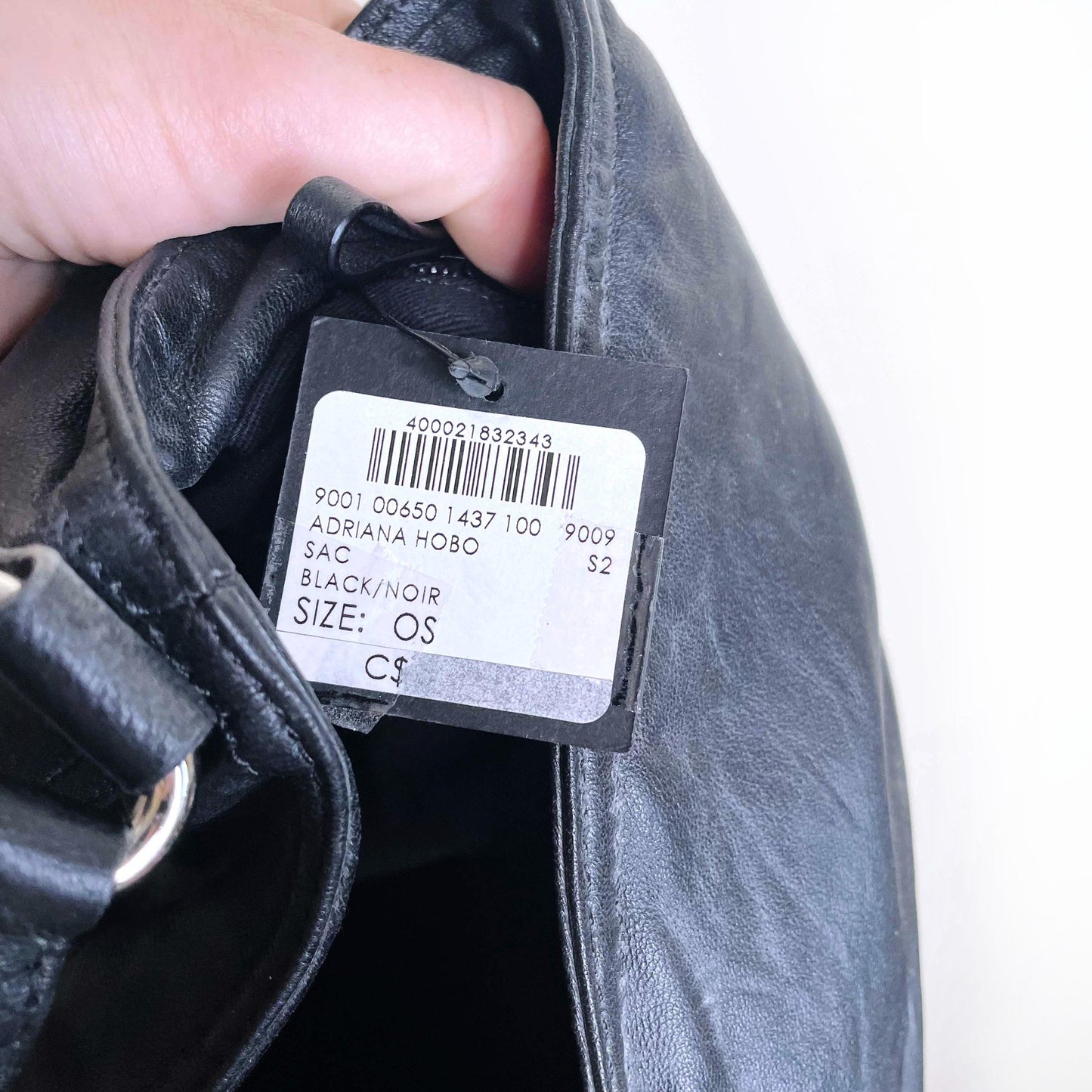 nwt club monaco black leather adriana hobo bag