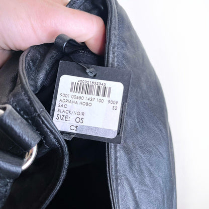 nwt club monaco black leather adriana hobo bag