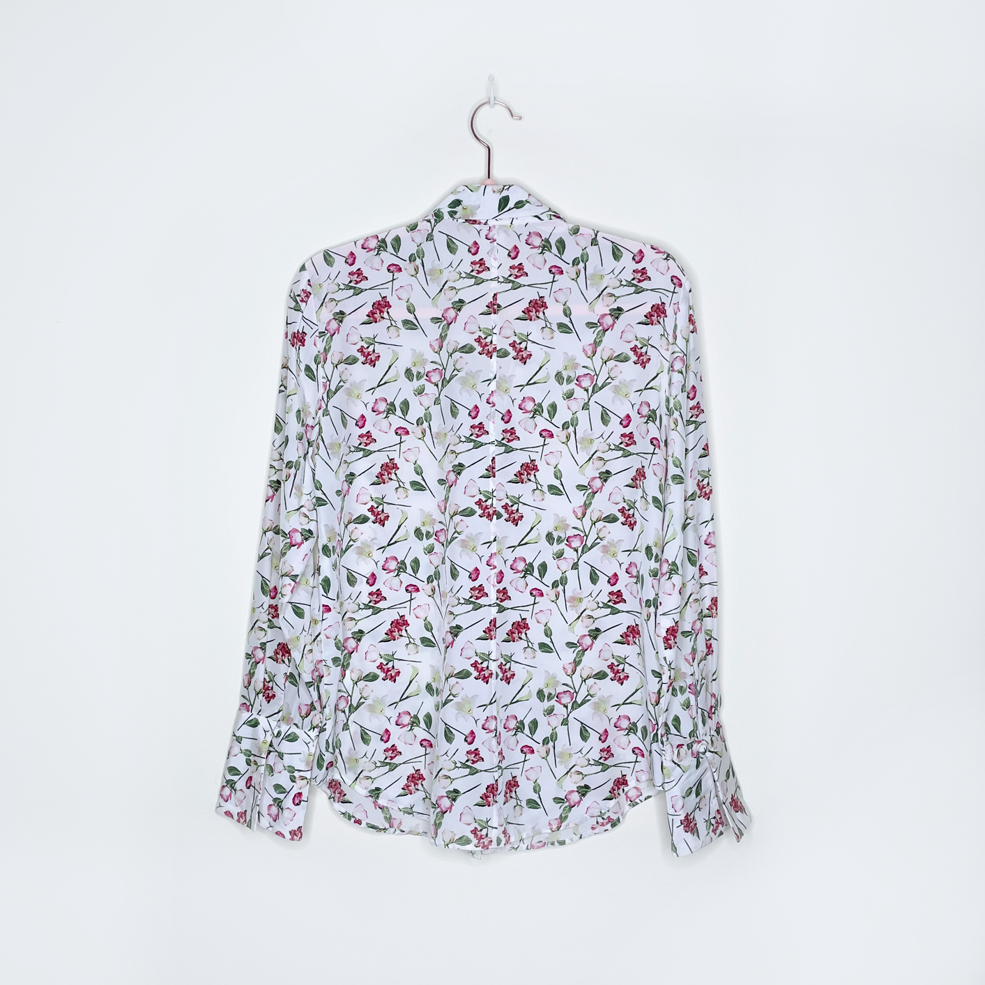 club monaco helek silk floral covered button blouse - size xs