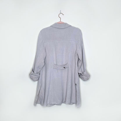 vintage club monaco linen shirt jacket - size sm/med