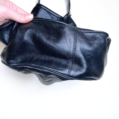 nwt club monaco black leather adriana hobo bag