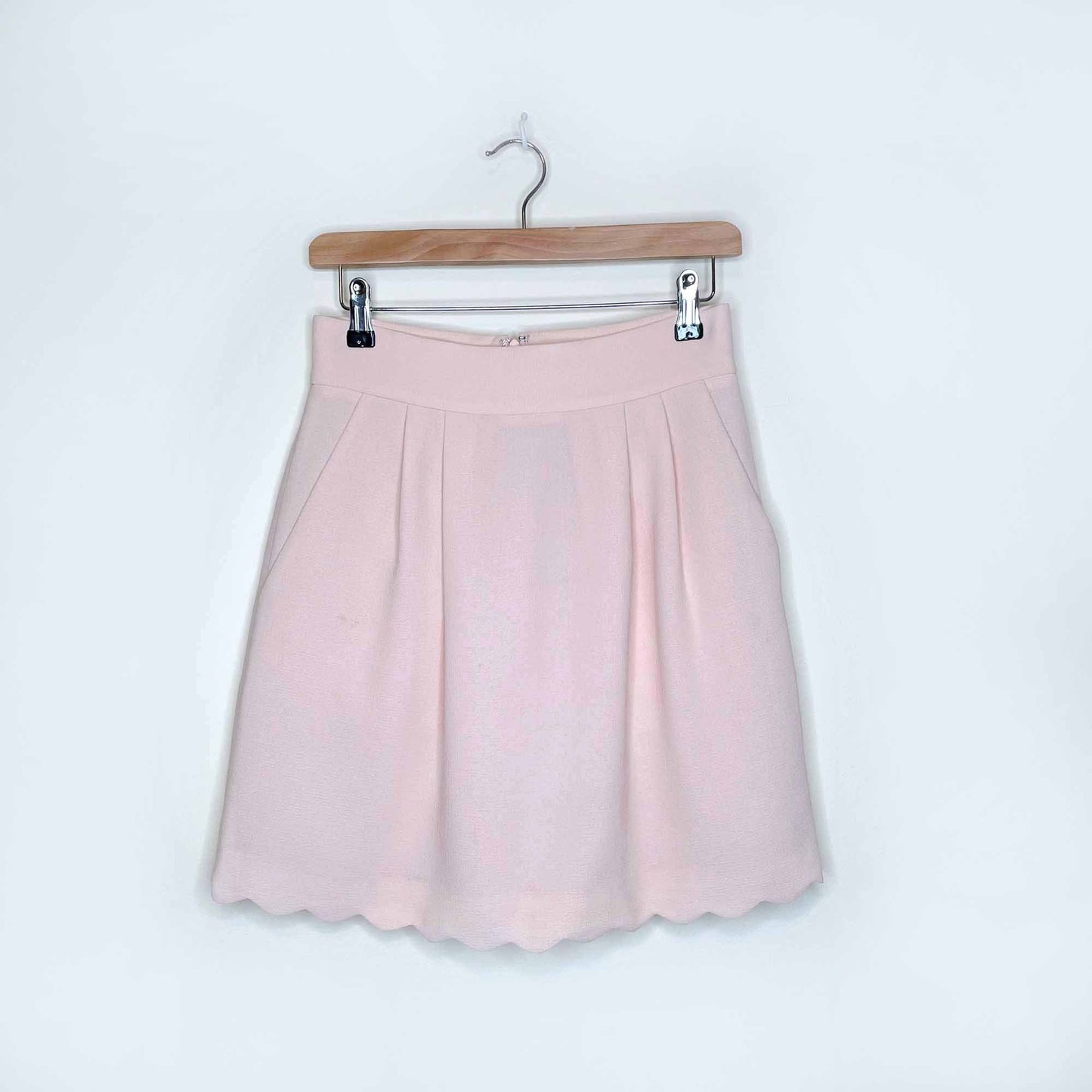 club monaco peach hanne crepe skirt with scallop hem - size 4