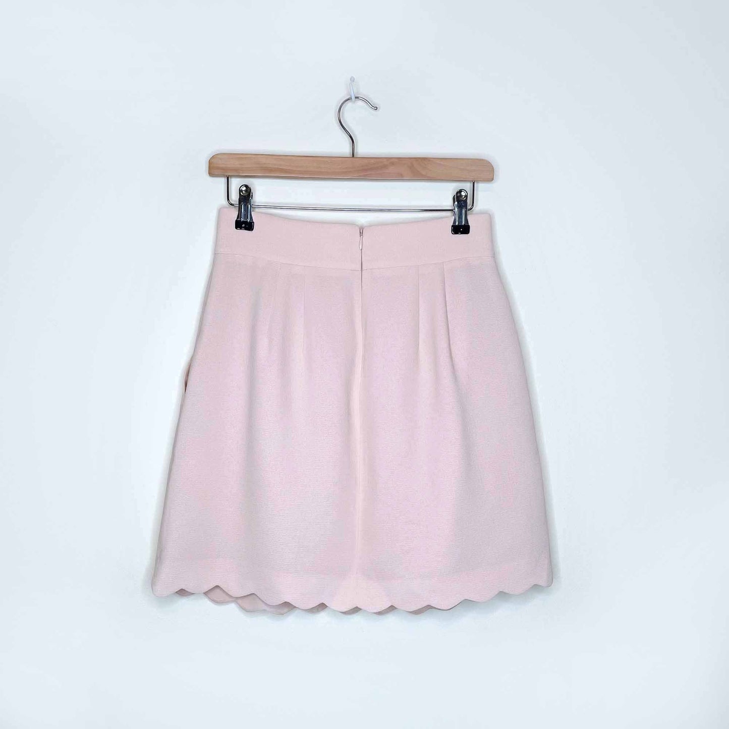club monaco peach hanne crepe skirt with scallop hem - size 4