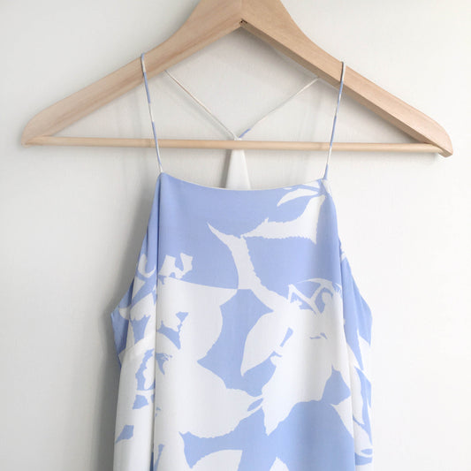 Club Monaco silk floral peplum hem dress - size 00