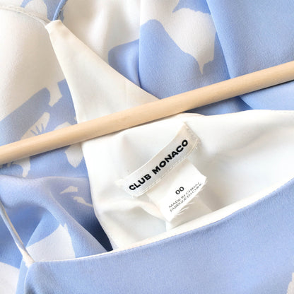 Club Monaco silk floral peplum hem dress - size 00