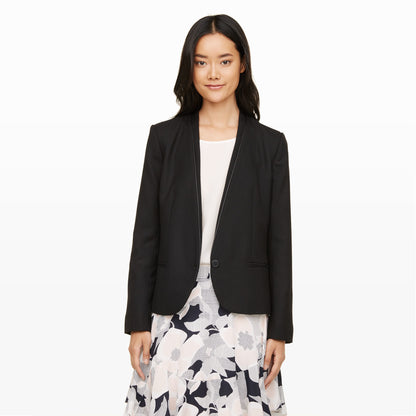 club monaco kaoife leather trim blazer - size 4