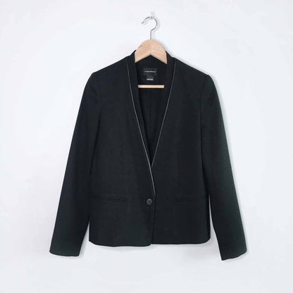 club monaco kaoife leather trim blazer - size 4