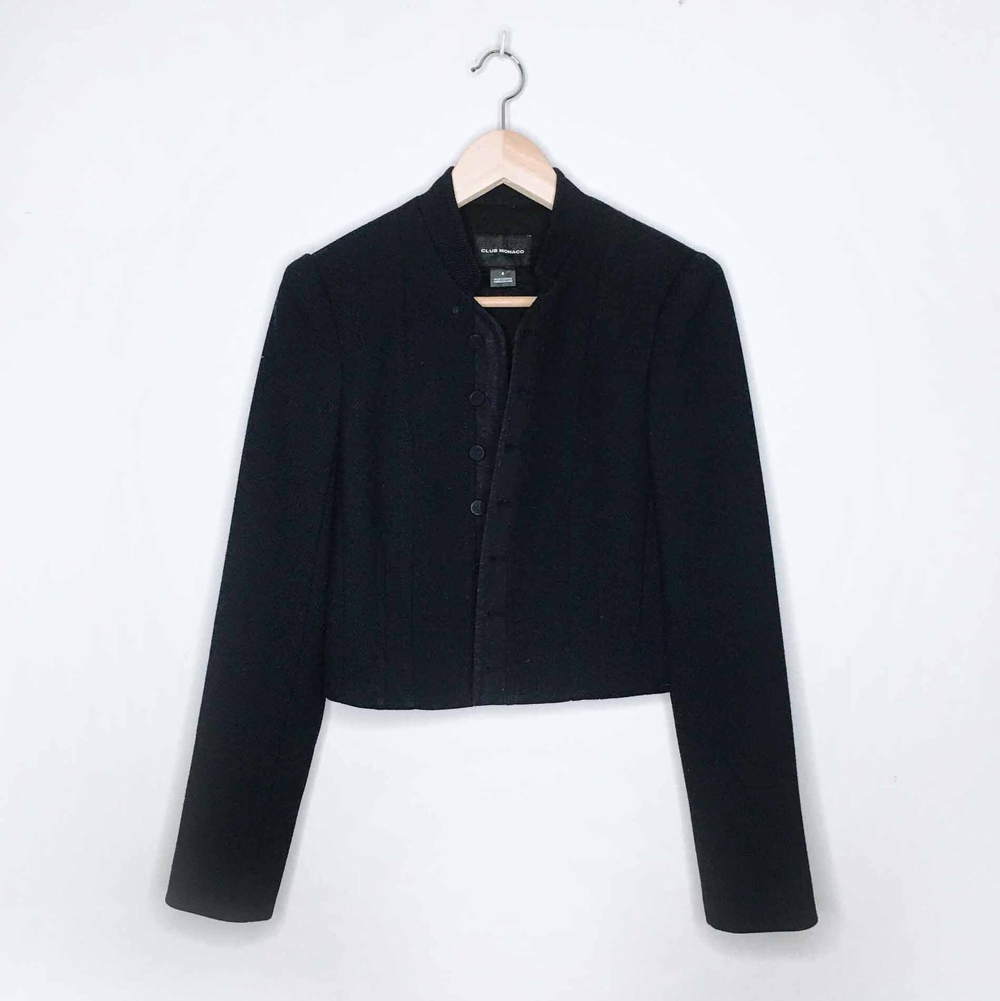 Club Monaco cropped collarless jacket - size 4