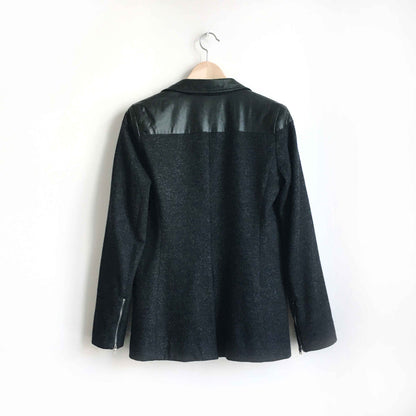 Club Monaco wool blazer with faux leather - size 2