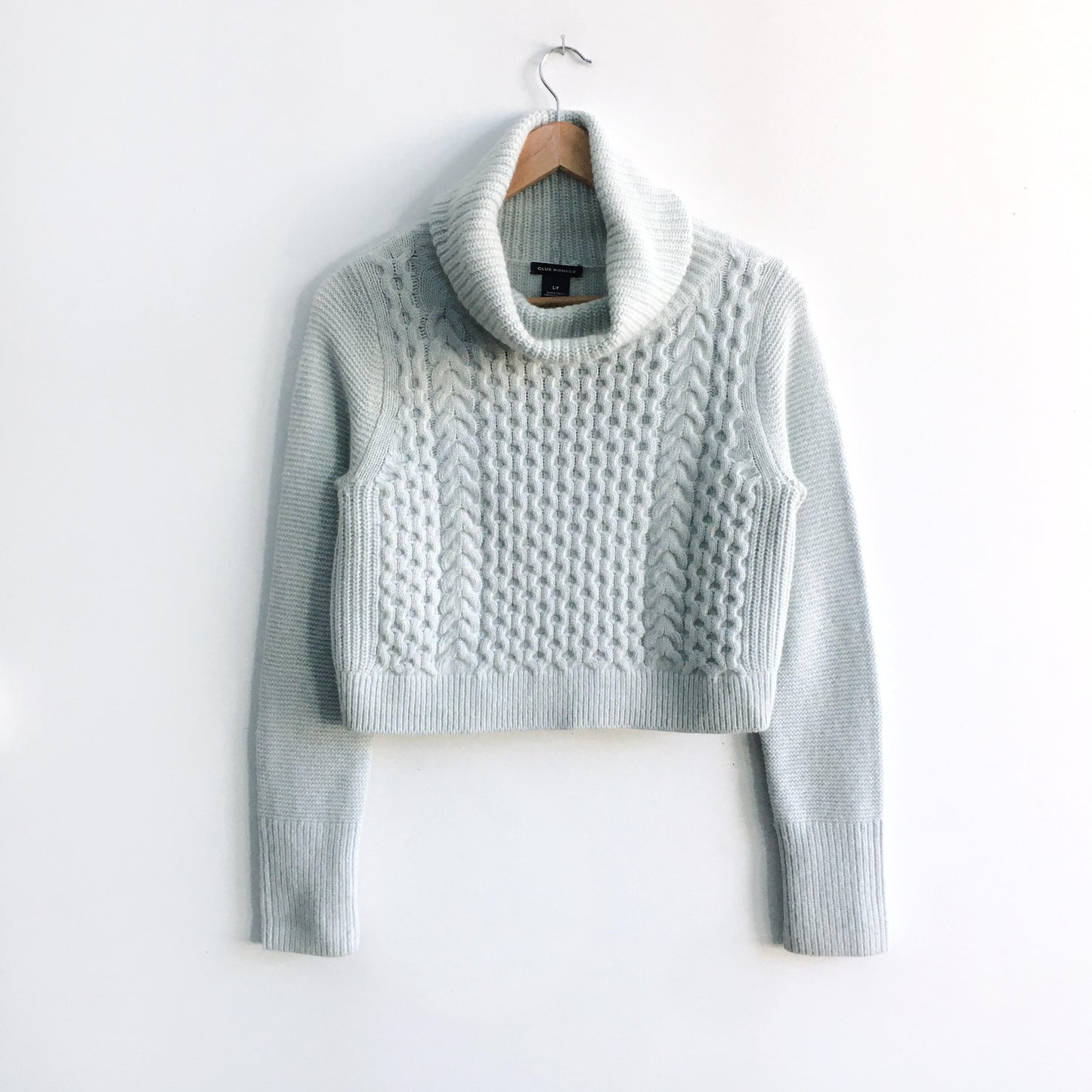 Club Monaco cropped cable-knit turtleneck - size Small