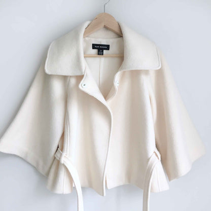 Club Monaco cropped wool belted cape jacket - size Medium