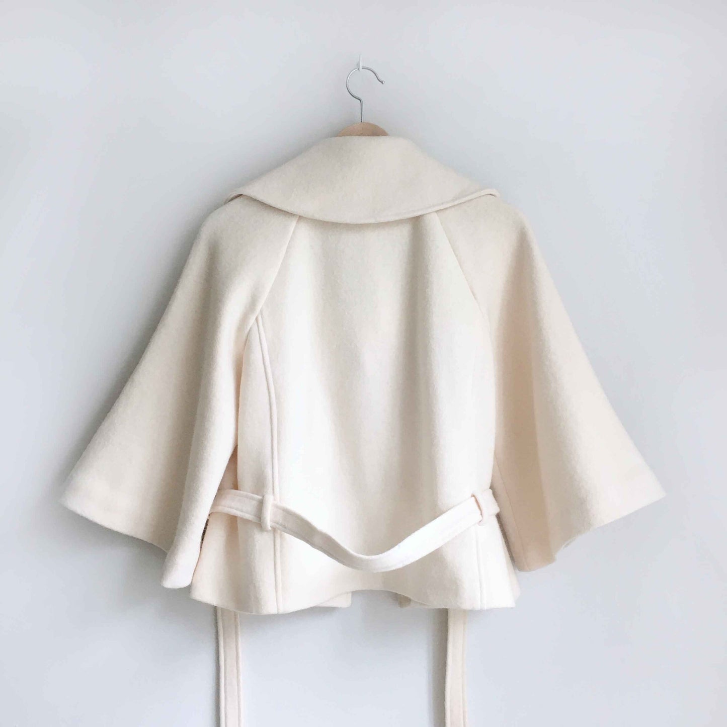 Club Monaco cropped wool belted cape jacket - size Medium