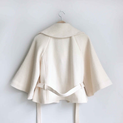 Club Monaco cropped wool belted cape jacket - size Medium