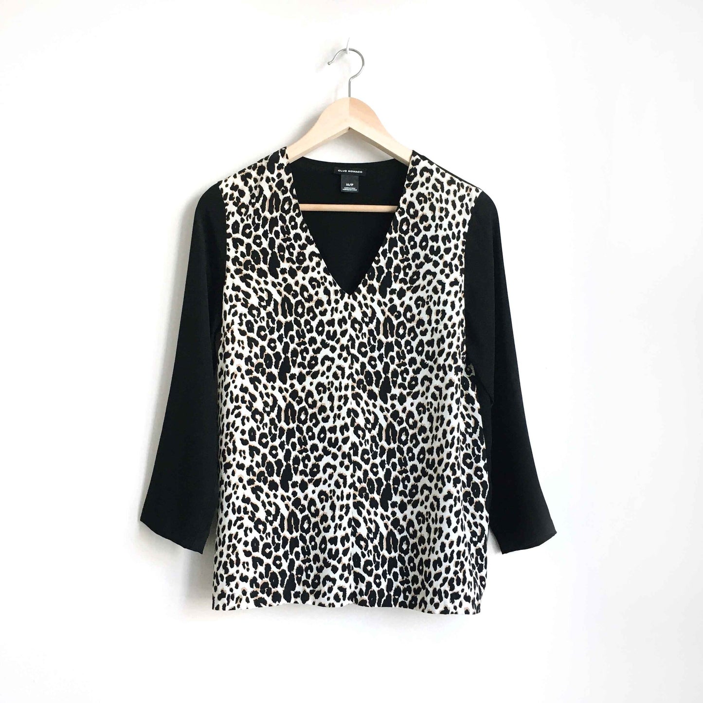 Club Monaco Krista leopard silk top - size xs