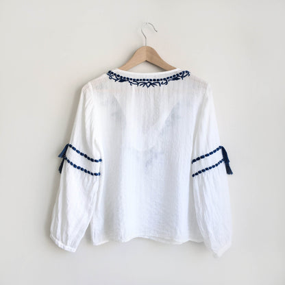 club monaco atashia boho tassel top - size xs