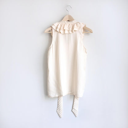 Club Monaco silk ruffle tie neck blouse - size Small
