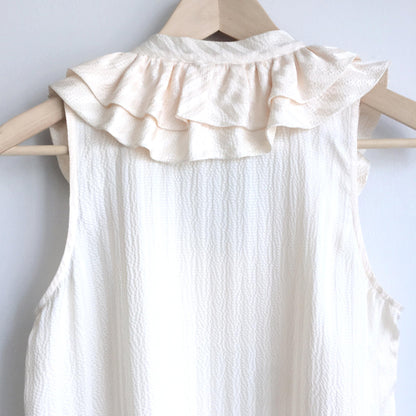 Club Monaco silk ruffle tie neck blouse - size Small