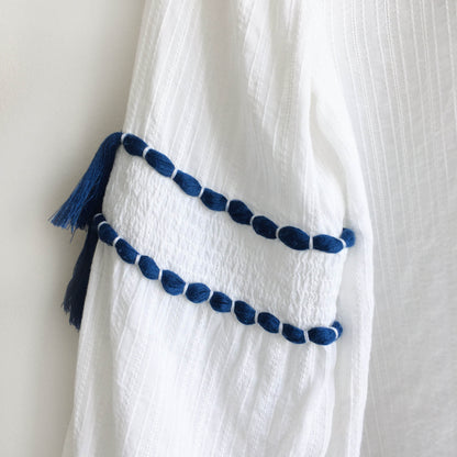 club monaco atashia boho tassel top - size xs