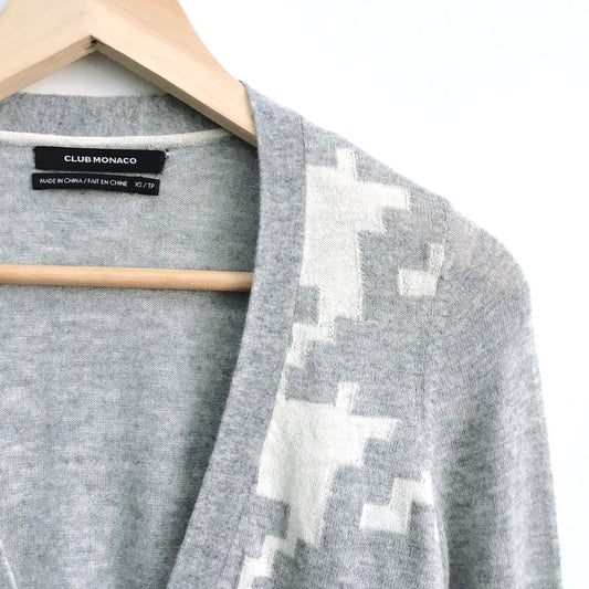 Club Monaco Cashmere-blend Houndstooth Cardigan - size xs