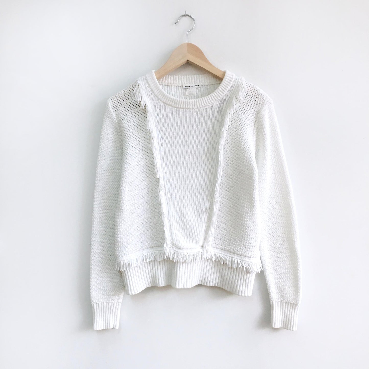 Club Monaco Martuska Fringe Sweater - size Medium