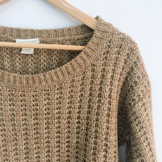 Club Monaco Gold Tan Knit Sweater - Size xs