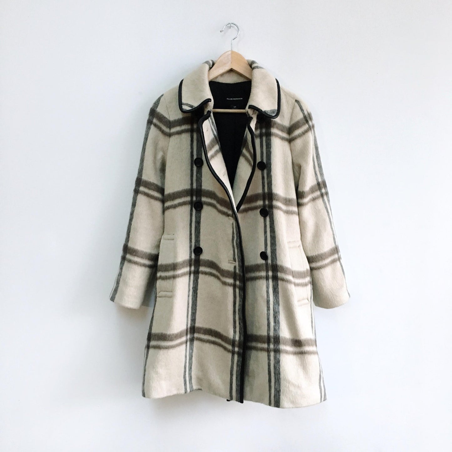 Club Monaco Wool-blend Plaid Jacket - size Small