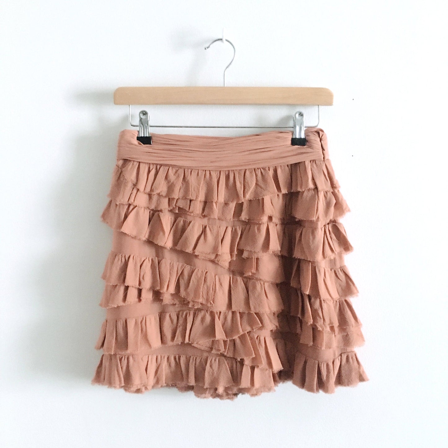 club monaco silk ruffle mini skirt - size 2