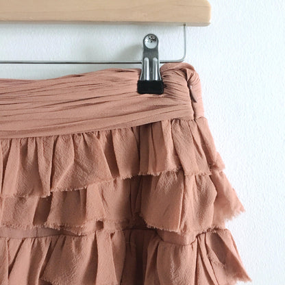 club monaco silk ruffle mini skirt - size 2