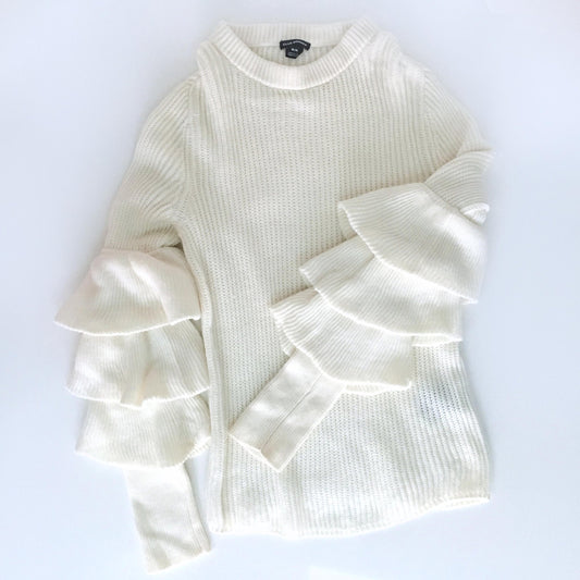 Club Monaco Asal Ruffle Sleeve Sweater - Medium