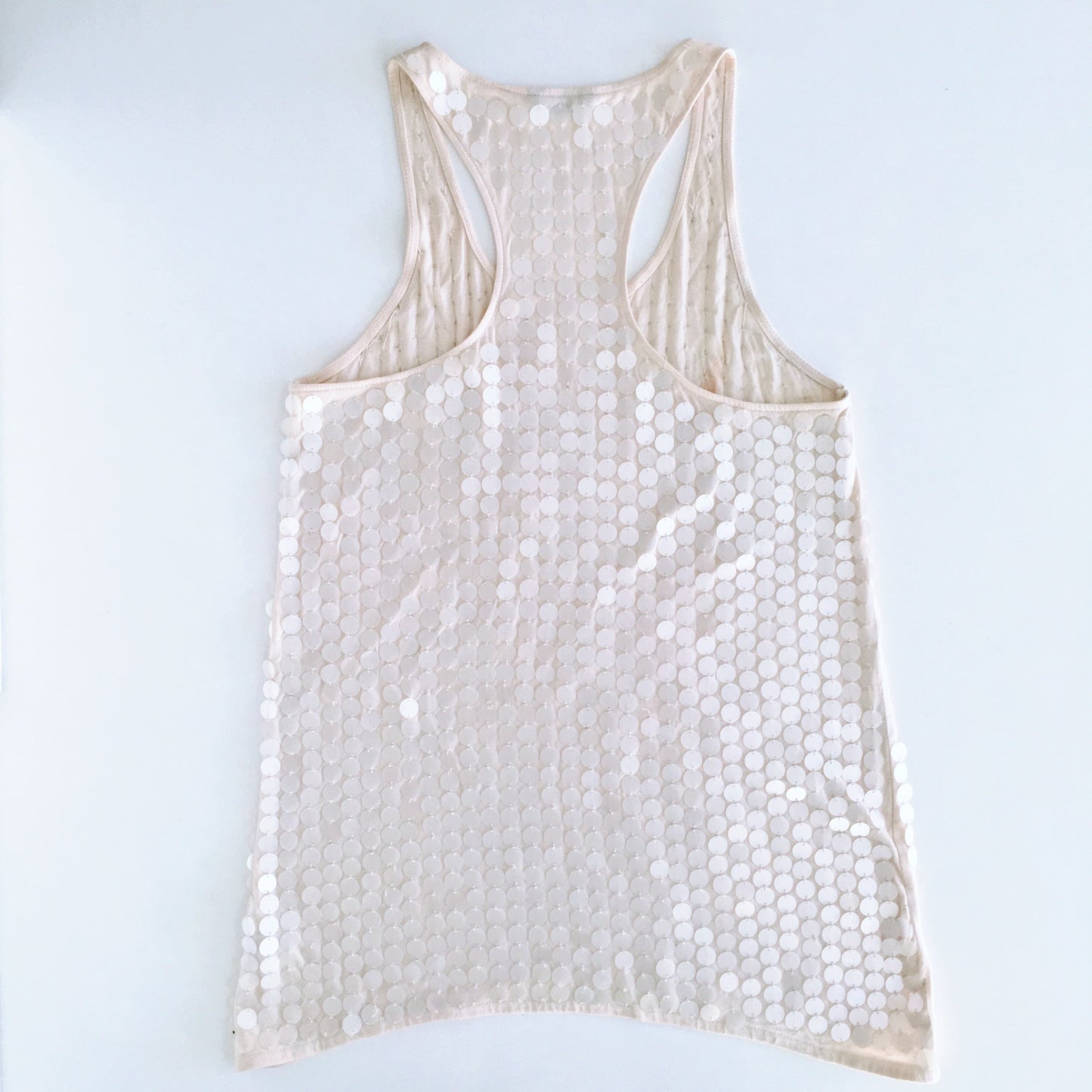 Club Monaco Cream Sequin Tank - size Medium