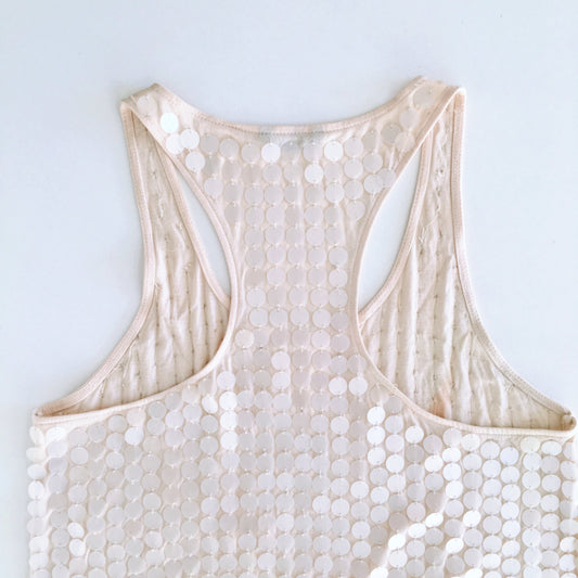 Club Monaco Cream Sequin Tank - size Medium
