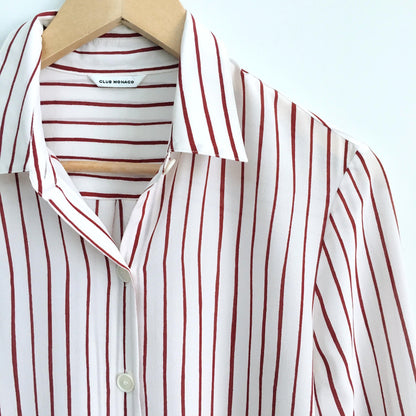 Club Monaco red paint stripe Blouse - size Medium