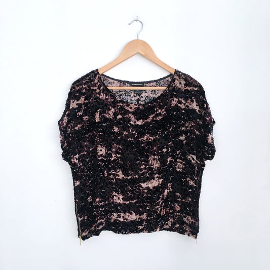 club monaco velvet burnout tee - size small