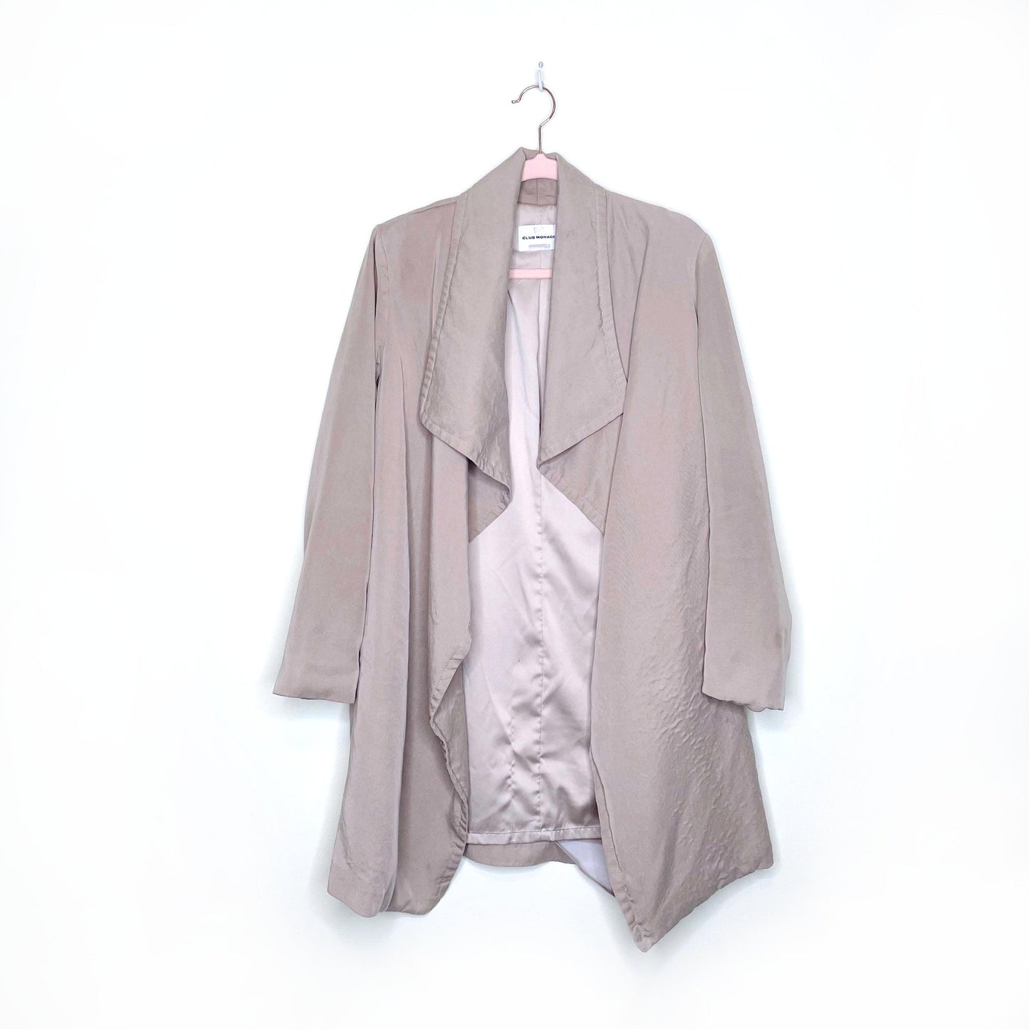 club monaco tan kartuska open trench coat - size xs