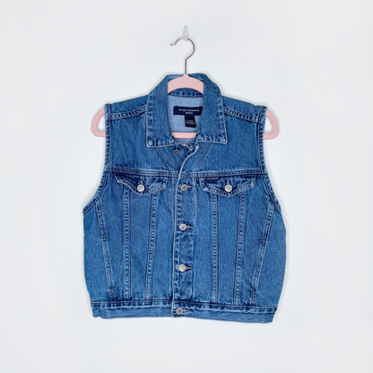 vintage 90s club monaco denim vest - size small