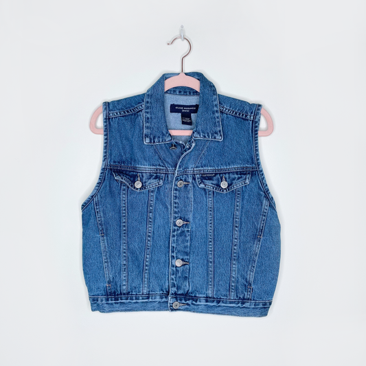 vintage 90s club monaco denim vest - size small