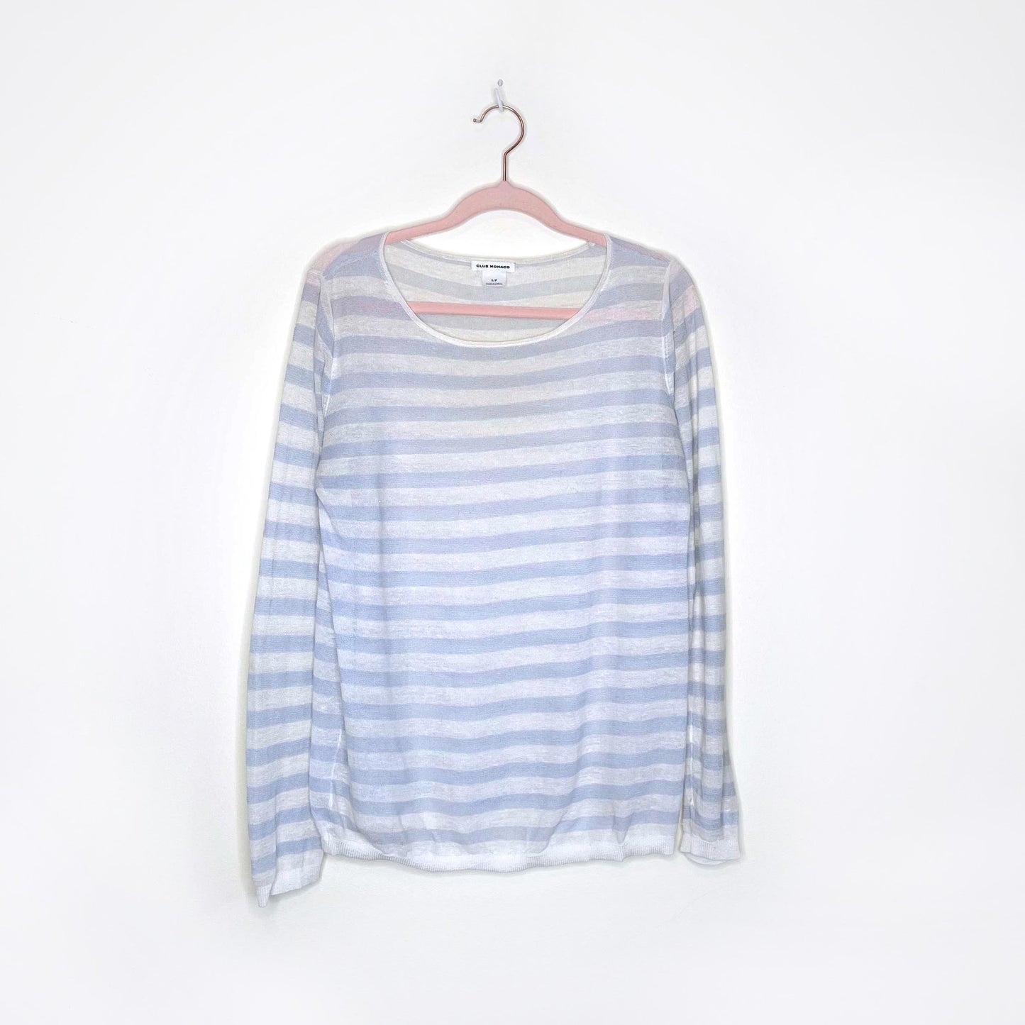 club monaco linen striped lightweight sweater - size small